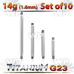 fh44e0i pack g23 titanium barbell bars 1 6mm belly piercing