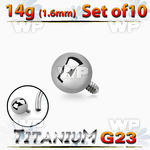 fh47b08 titanium 4mm balls internal threaded bar posts