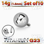 fh47bs8 titanium 5mm balls internal threaded bar posts