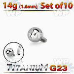 fh47bzi8 titanium 3mm balls internal threaded bar posts