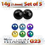 fh4rsi pack 5mm ion plated g23 titanium balls1 6mm threading belly piercing