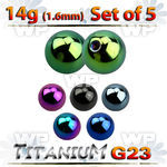 fh4rti pack 8mm ion plated g23 titanium ball s1 6mm threading belly piercing