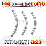 fh4ue0i pack g23 titanium banana bars 1 6mm length 5 16 to 9 16 belly piercing
