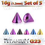 fh6ur03 pack 4mm ion plated g23 titanium cones 1 2mm threading belly piercing