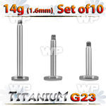 fhb4e0i pack of 10 pcs g23 titanium labret stud postthreading 