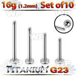 fhb4jeyi titanium labret stud post 16g 3mm 10pcs