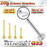 fhb4u53kpi titanium threadless labret stud post 20g 10pcs