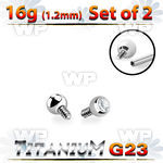 fhc4k8 titanium ball tops with clear crystal bezel 2mm