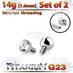 fhc4zi8 titanium 3mm bezel set crystal balls 2pcs