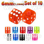 fhq18y pack 6mm acrylic uv dices1 6mm threading belly piercing