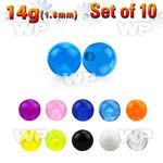 fhq40 pack 4mm acrylic uv ball s1 6mm threading belly piercing