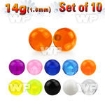 fhq4s pack 5mm acrylic uv ball s1 6mm threading belly piercing