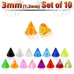 fhq6uz pack 3mm acrylic uv cones 1 2mm threading 