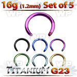 fhr64ey pack 5mm ion plated g23 titanium cbr horseshoe post 1 2 belly piercing