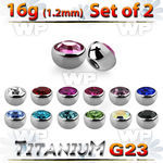 fhxc4z titanium half jeweled balls bezel setting 2pcs