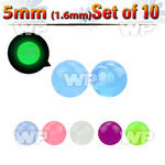 fib4s pack 5mm acrylic glow in the dark ball s1 6mm threading belly piercing