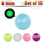 fib4t pack of 10 pcs of 8mm acrylic glow in the dark ball s1 6 belly piercing