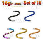 fr3meyi pack ion plated surgical steel spiral post threading 1 2 belly piercing