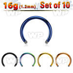 fr64eyi pack ion plated 316l steel cbr horseshoe posts threading belly piercing
