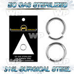 g3wiey presterilized implant grade steel segment ring 16g