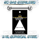 g44um3 eo gas sterilized implant grade steel barbell