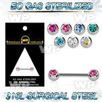 g44umk6 presterilized steel nipple bar 14g jewel balls