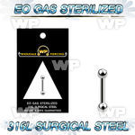 g44w4ks eo gas sterilized implant grade steel barbell