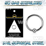 g46ae0 316l steel captive bead ring 1 6mm 4mm ball ear lobe piercing