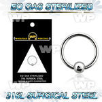 g46aet 316l steel captive bead ring 1mm 3mm ball ear lobe piercing