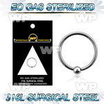g46aey 316l steel captive bead ring 1 2mm 3mm ball ear lobe piercing