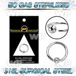 g4w1aey sterilized annealed steel captive hoop 3mm ball