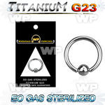 gh46a g23 titanium captive bead ring 1 6mm 4mm ball ear lobe piercing