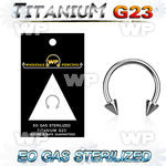 gh64w6u g23 titanium cbr horseshoe 1 2mm 3mm cones belly piercing