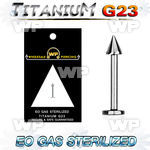 ghb46uz g23 titanium labret stud 1 2mm 3mm cone lower lip piercing