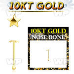 gibst 10kt gold nose bone with 2.5mm plain gold star top