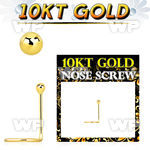 giscb1 10kt gold bend it nose screw with 1.5mm ball top