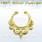 gpsepd7 gold silver fake septum clicker decorated indian 