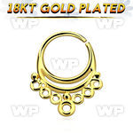 gpsepv1 gold plated silver septum ring in an indian design