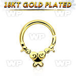 gpsepv2 gold plated silver septum ring in a indian design