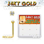gsc2x box w 14kt gold nose screws, 20g w 1.5mm set clear cz 