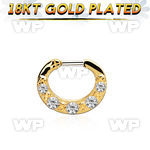 gsepg16 gold plated silver septum clicker 16g w 5 cz stones