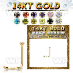 gszm12 14kt gold nose screw w tiny 1.25mm round color cz stone