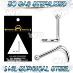 gu34et presterilized steel nose screw 18g 2mm ball