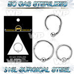 gx46a4ey presterilized steel hinged captive hoop 16g ball
