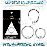 gx46a6ey presterilized steel hinged captive hoop 16g crystal