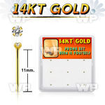 gys2x box 14kt gold bend it nose studs 20g w 1.5mm clear cz