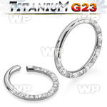 h3i3xks titanium hinged segment clicker cz diamond pattern