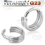 h3i3xy titanium hinged segment clicker triple rings design