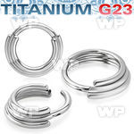 h3ir3xzl titanium hinged segment clicker triple stack rings