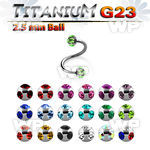 h3mwjcks g23 titanium spiral 1 2mm 2 5mm multi jewel ball eyebrow piercing